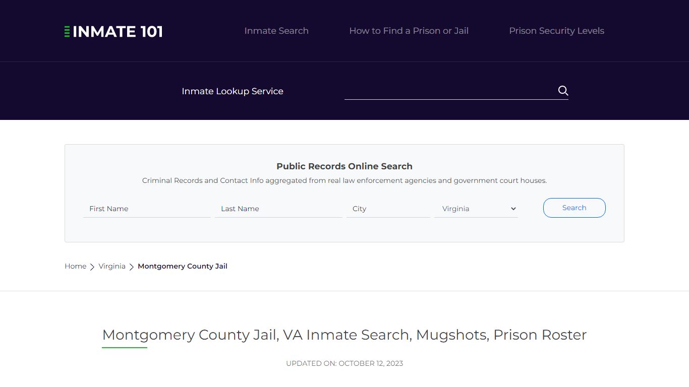 Montgomery County Jail, VA Inmate Search, Mugshots, Prison Roster