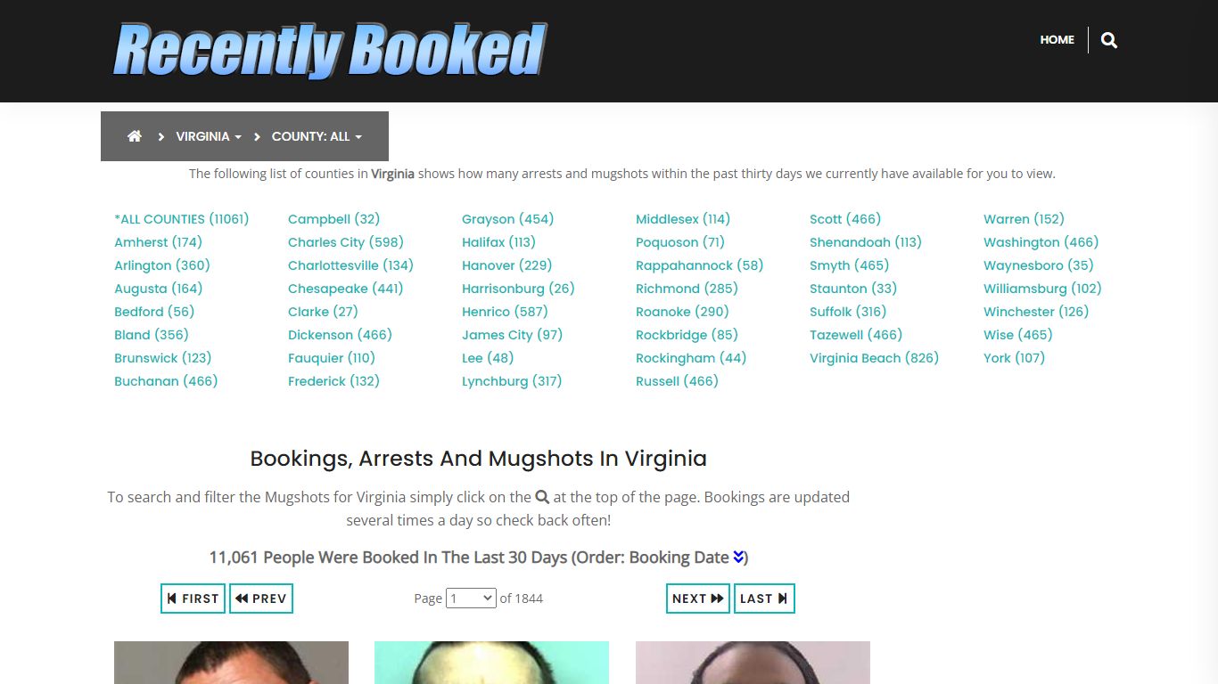 Recent bookings, Arrests, Mugshots in Virginia - Recently Booked